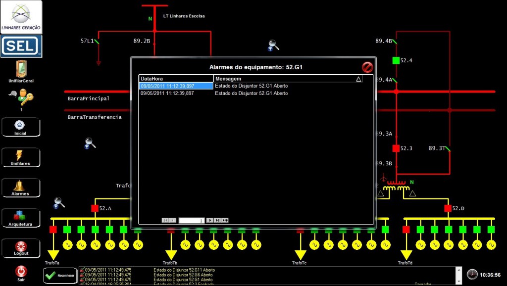 Figure 7. Last alarms of breaker 52.2