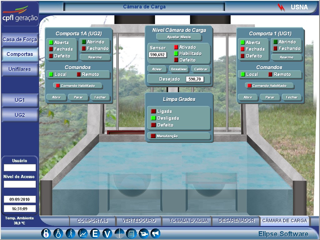 Figure 4. SHPC loading chamber's control screen