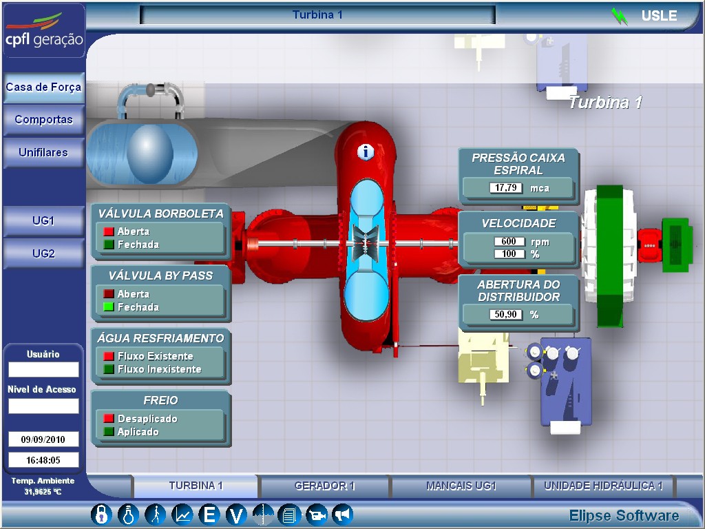 Figure 5. Turbine control screen