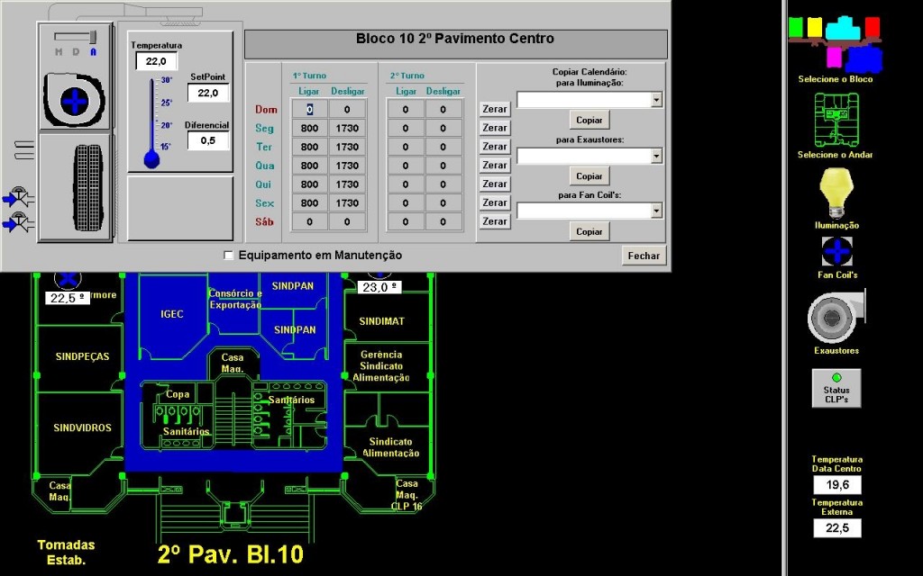 Controle da temperatura no 2º pavimento centro do bloco 10