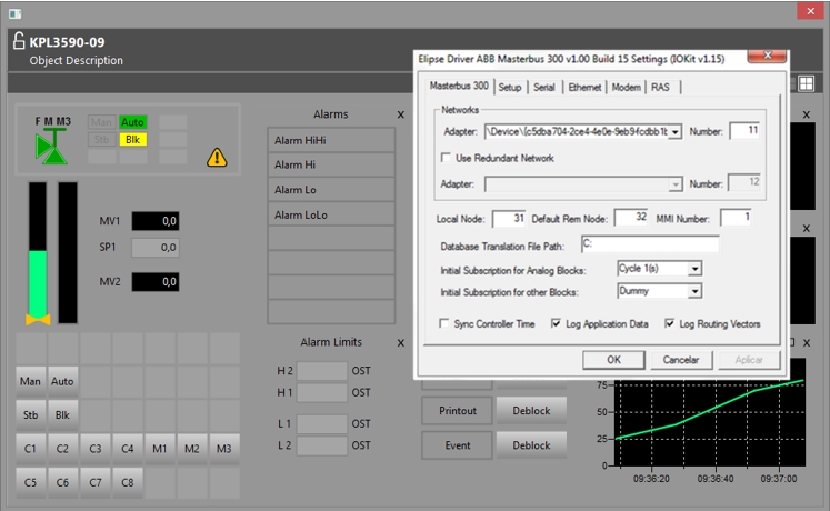 PIDCON’s Faceplate and MB300 driver settings